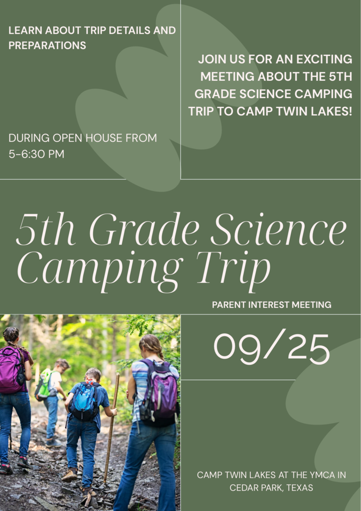 Flyer - 5th Grade Science Camping Trip