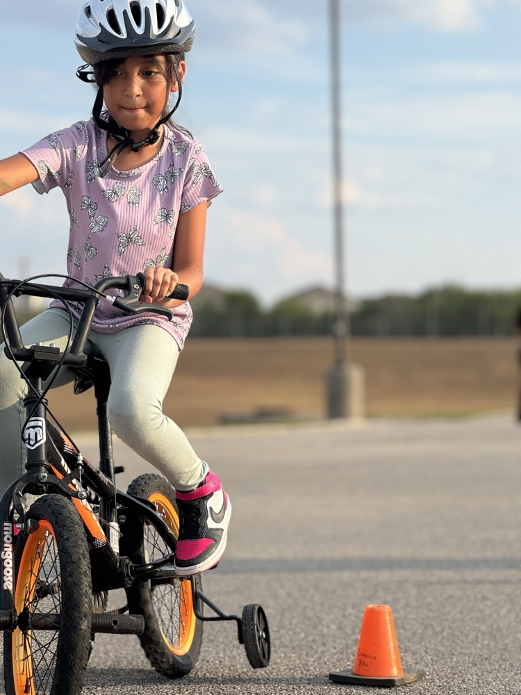 student on bike