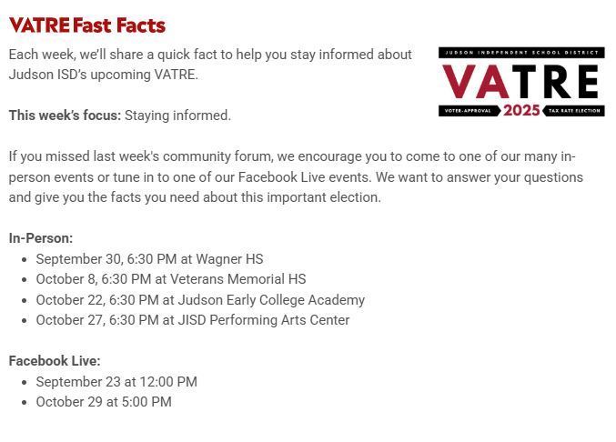 VATRE for Judson ISD