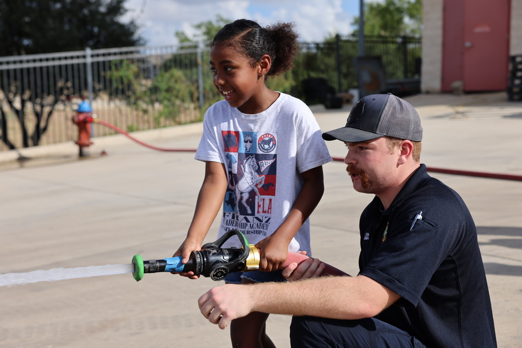 Group of students at the Fire Department 