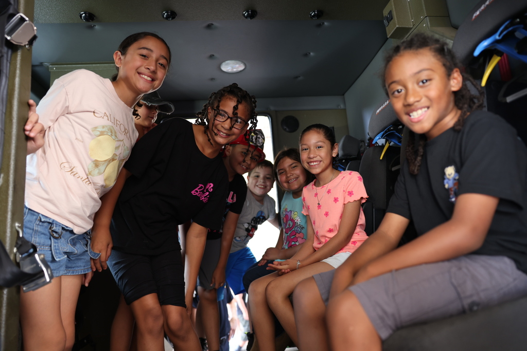 Group of students at the Fire Department 