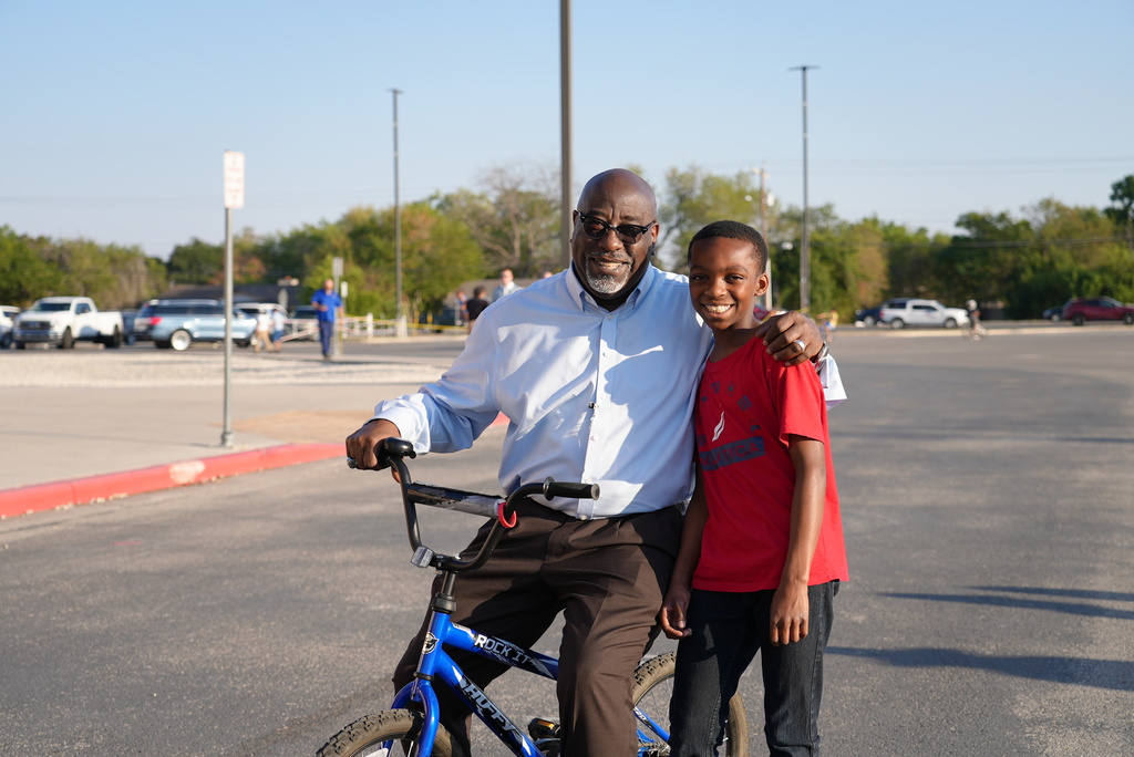 Student riding a bike 