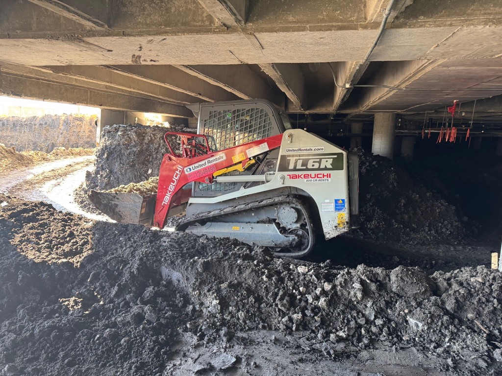 heavy machinery under the building