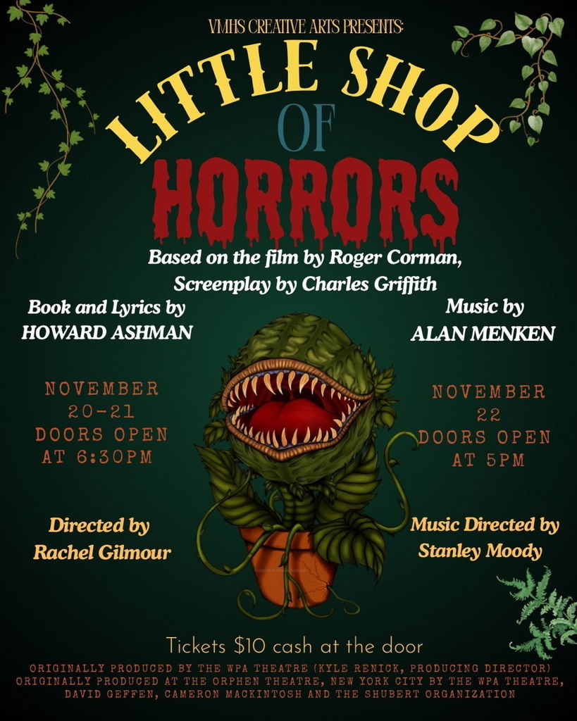 Show poster for Little Shop of Horrors featuring a large carnivorous plant