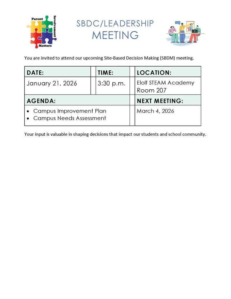 January Site-Based Committee Meeting Invite