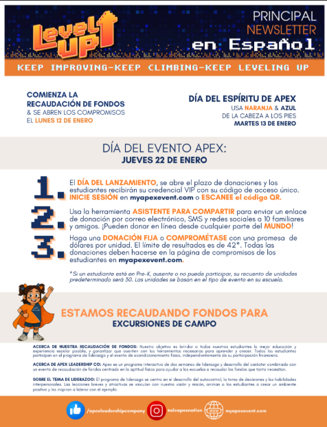 Level Up Flyer Spanish
