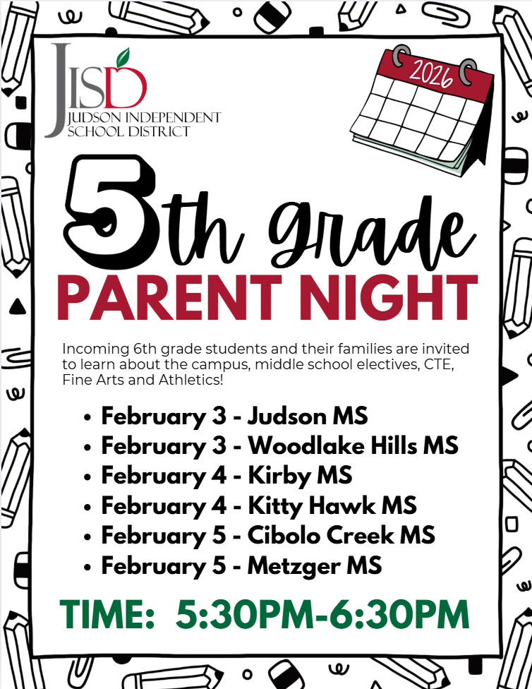 5th Grade Parent Night Flyer