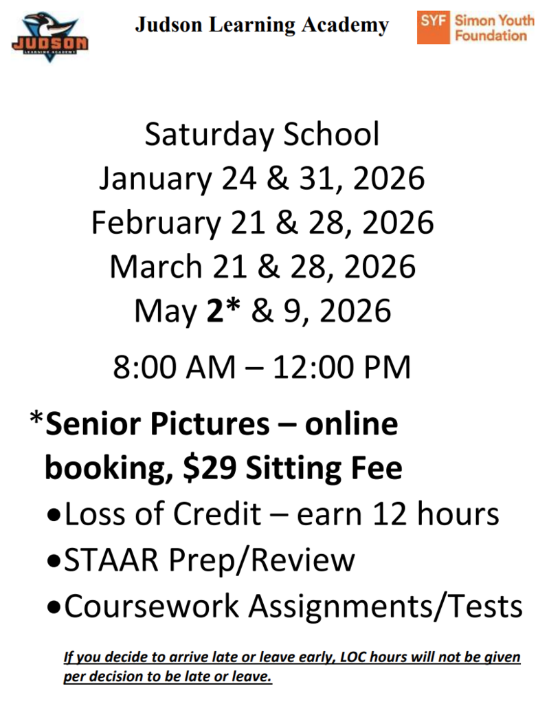JLA Saturday School Spring Flyer