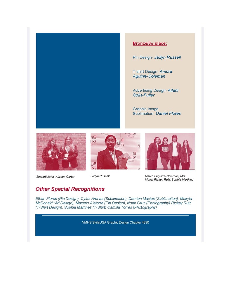 Skills USA student winners