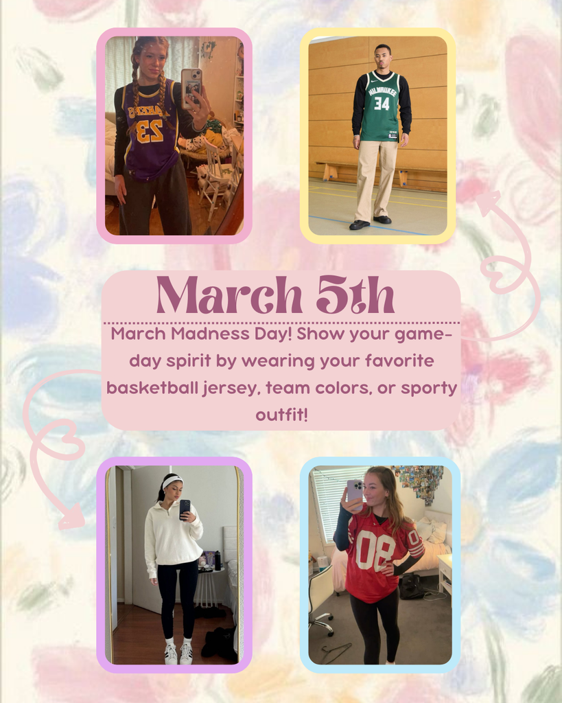 Spirit Week flyer for March 5 March Madness Day