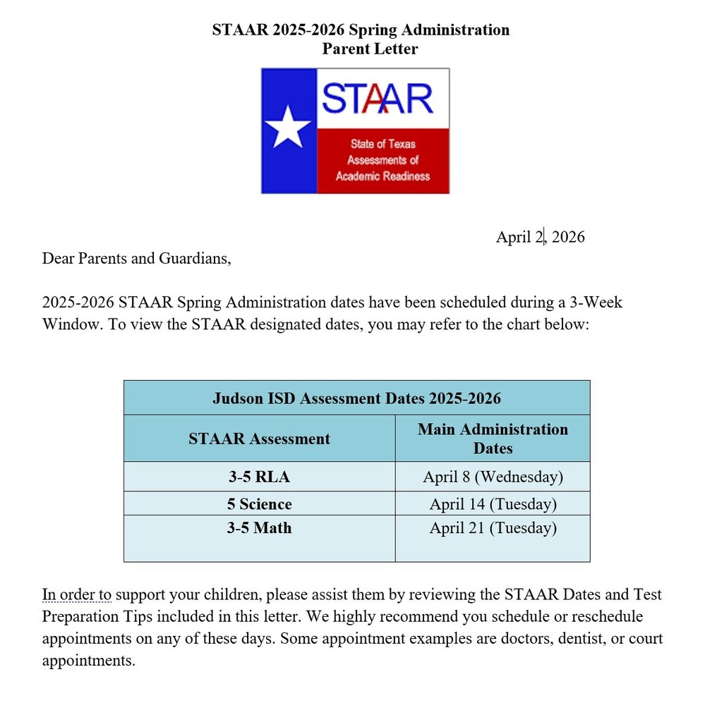STAAR Letter