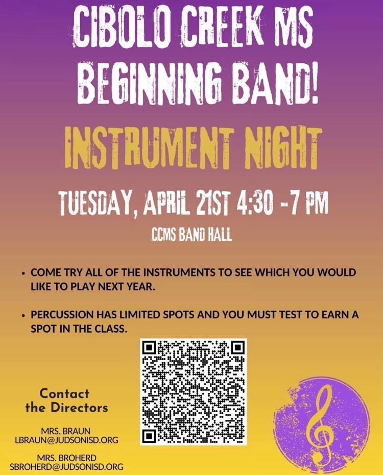 Cibolo Creek MS Band District Night