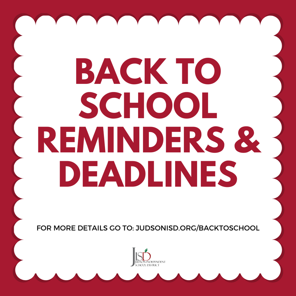 Text Graphic - Back to School Reminders and Deadlines