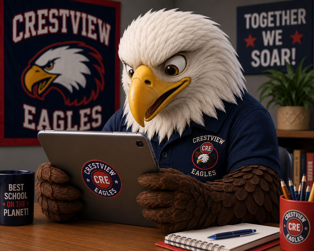 Eagle Reading the Newsletter