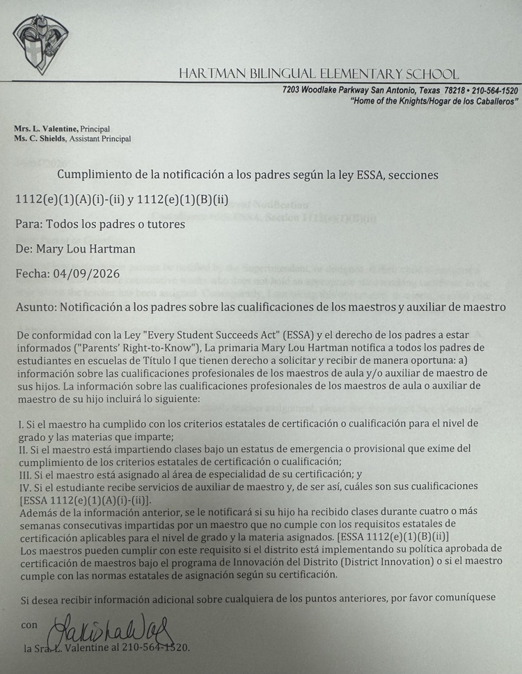 Parent Notification Compliance 
