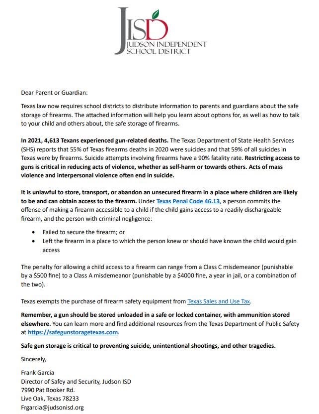 JISD letter