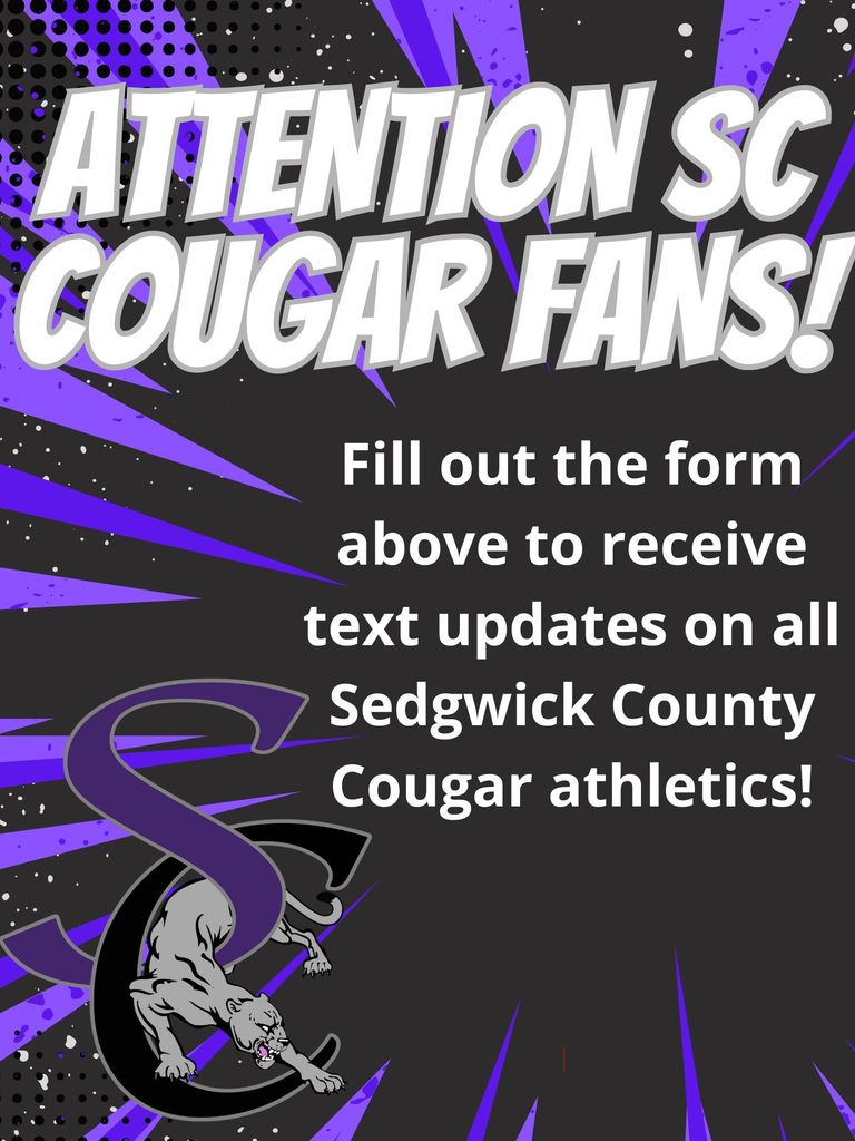 Fill out this form to receive text updates on all Sedgwick County Cougar athletics: SCC Sign Up for Text Message Communication
