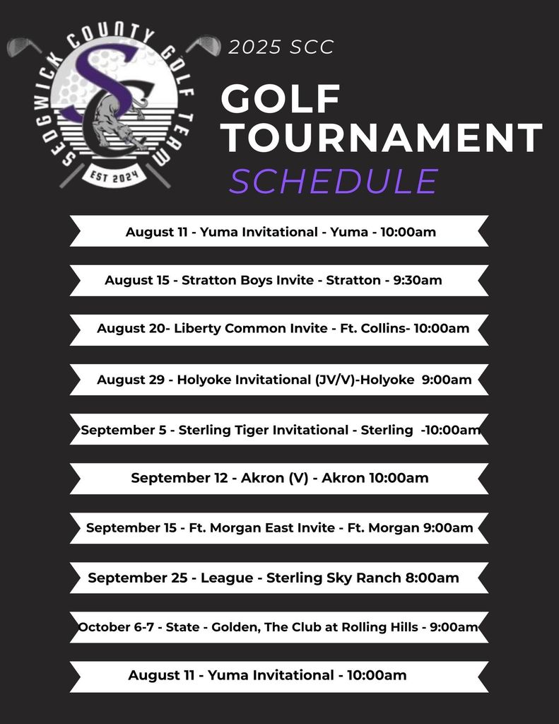 Golf Schedule
