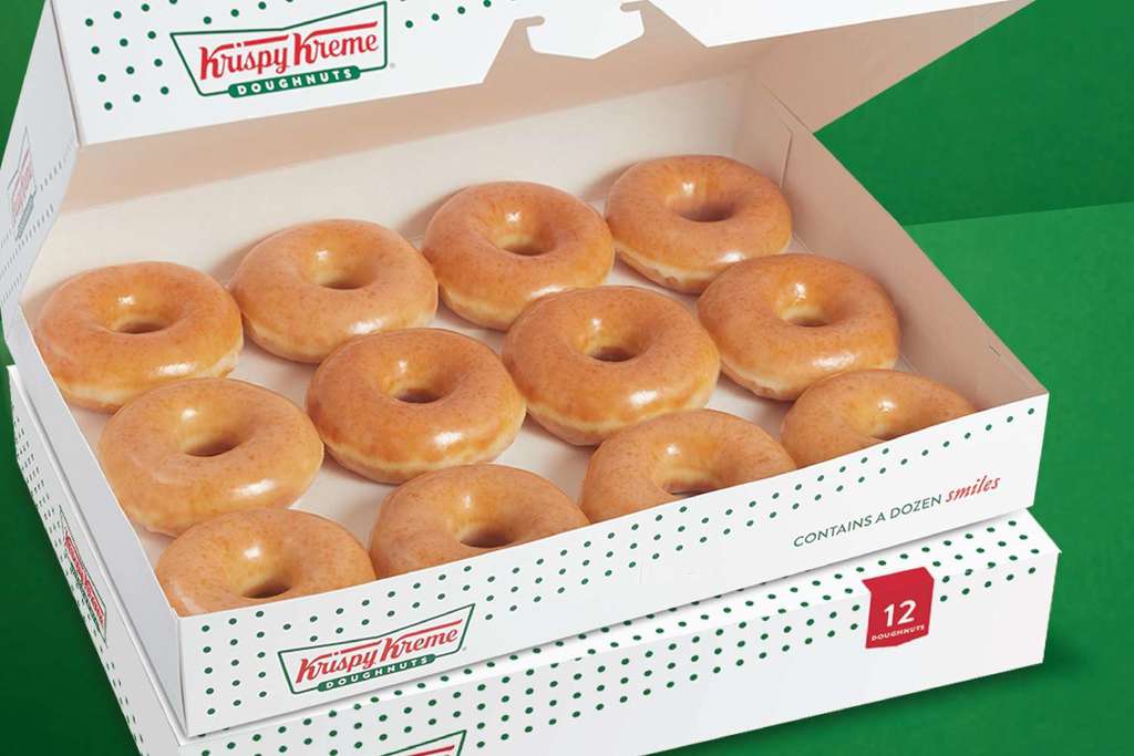 box of Krispy Kreme Donuts