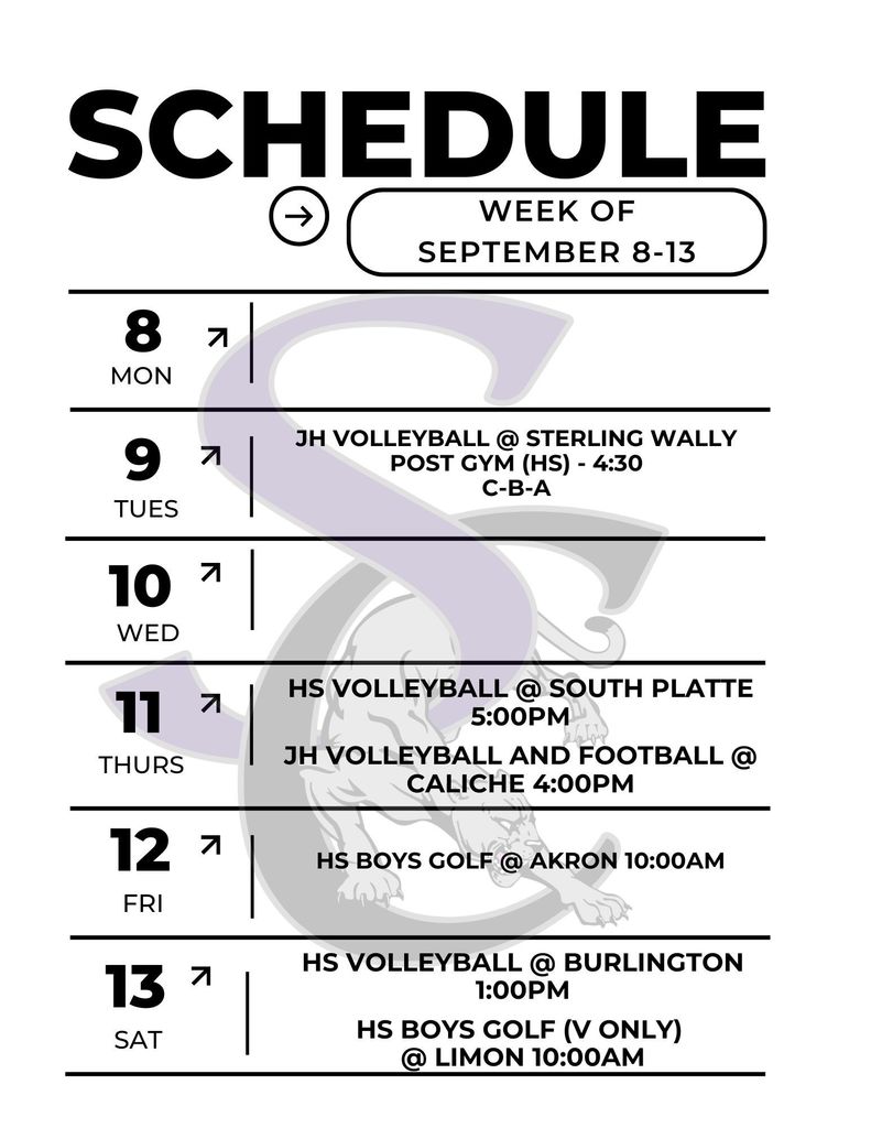 Schedule of Events 