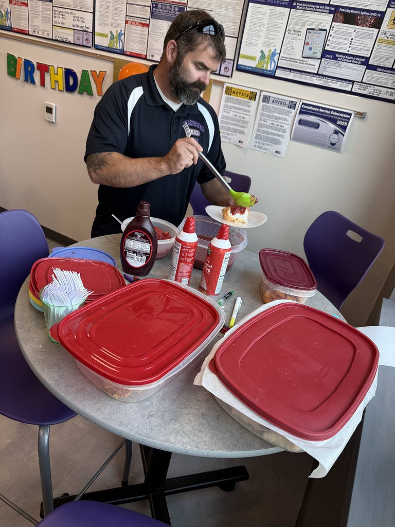 Mr. Kizer enjoying his birthday treat
