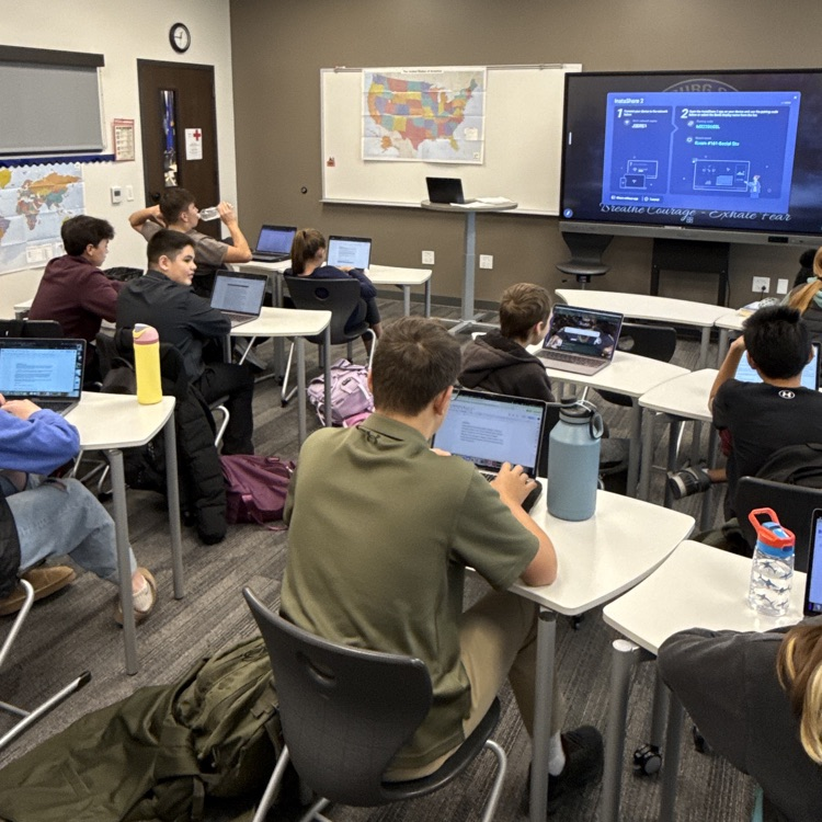 8th grade is working hard on their projects in history class! 