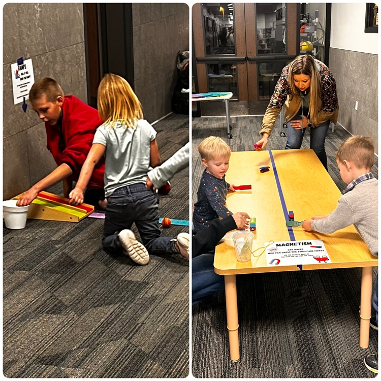 students and families exploring science activities