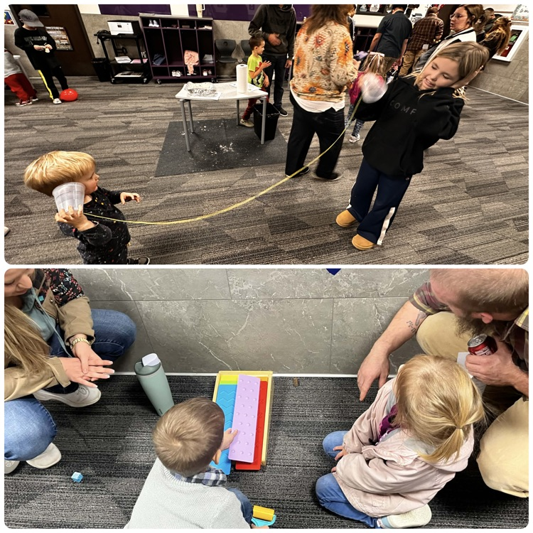 students and families exploring science activities