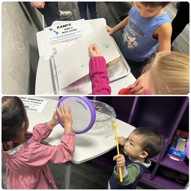 students and families exploring science activities