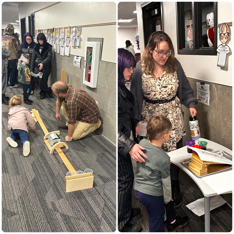 students and families exploring science activities