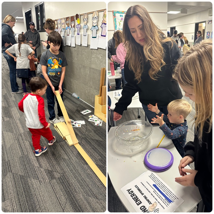 students and families exploring science activities