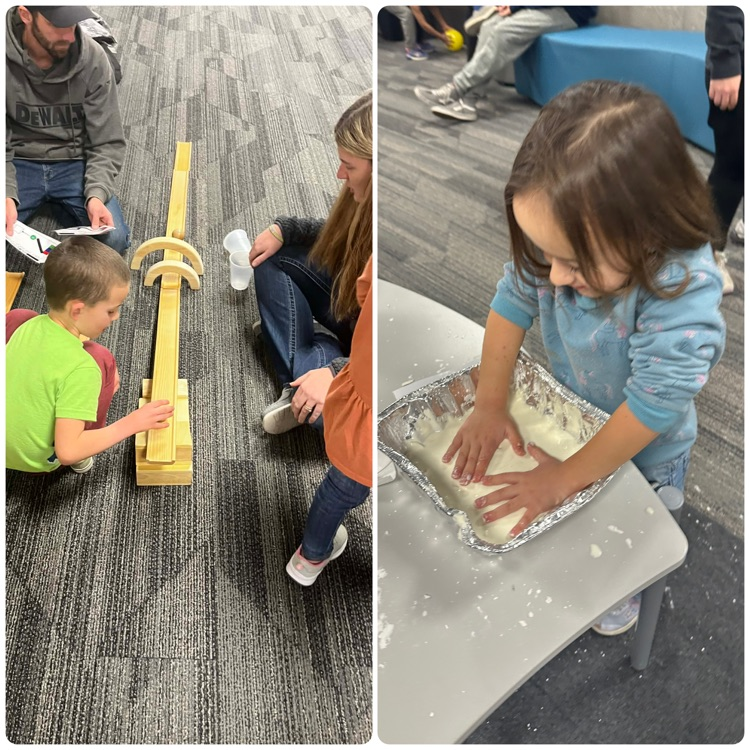 students and families exploring science activities