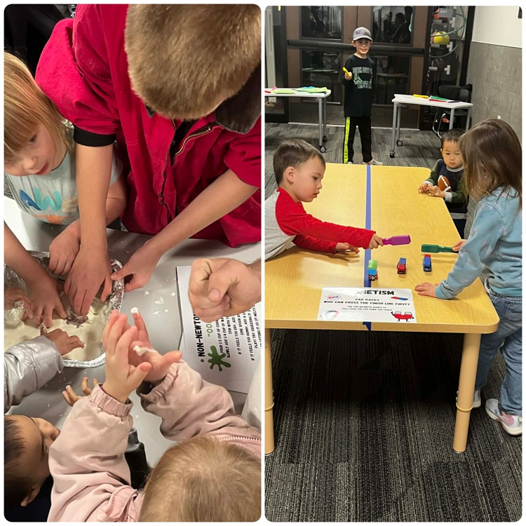 students and families exploring science activities