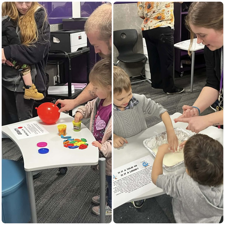 students and families exploring science activities