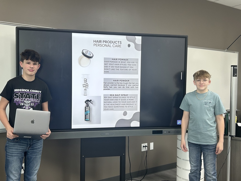 7th graders share information they learned about hygiene.