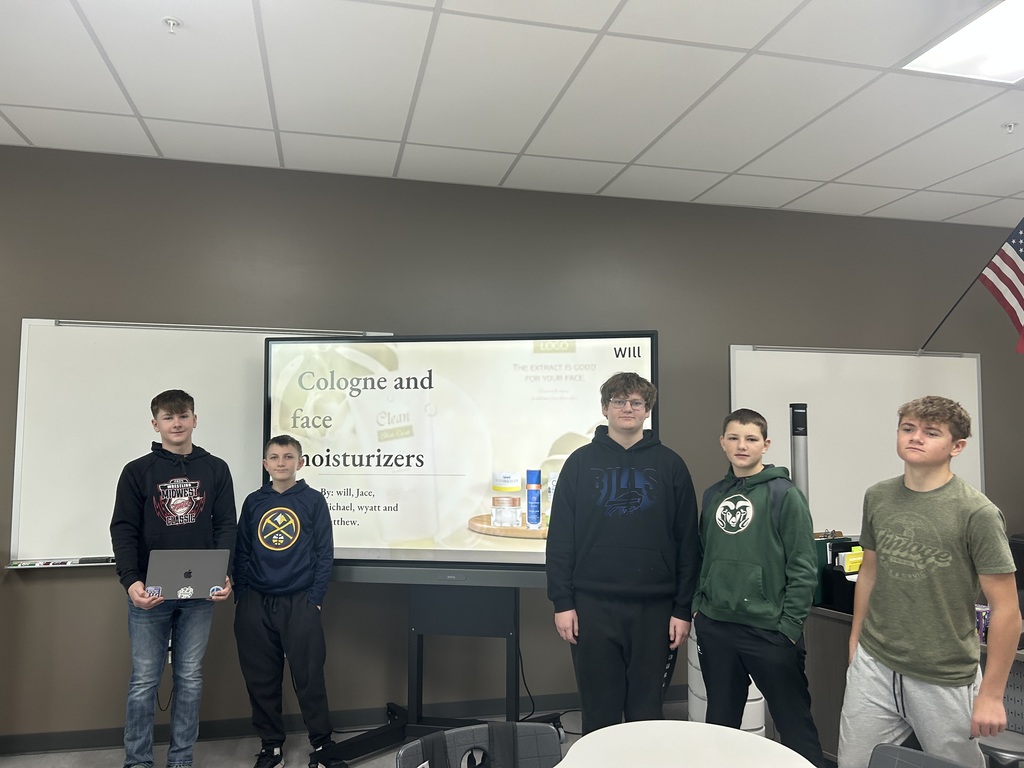 7th graders share information they learned about hygiene.