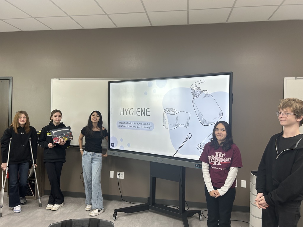 7th graders share information they learned about hygiene.