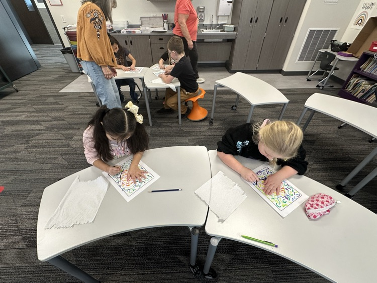 Learning about warm and cool colors with Mrs. A.