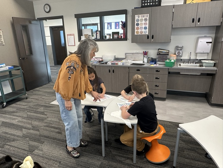 Learning about warm and cool colors with Mrs. A.