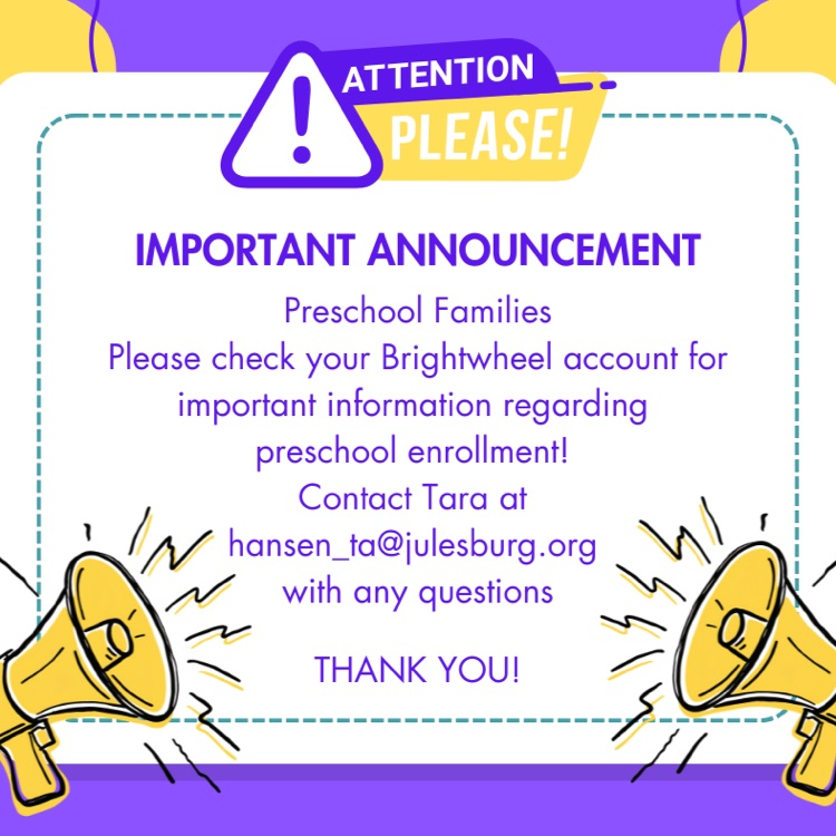 Important Announcement reminding families to check Brightwheel accounts