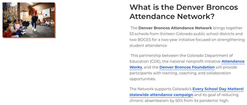 What is the Denver Broncos Attendance Network?