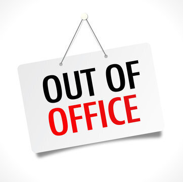 An out of Office sign