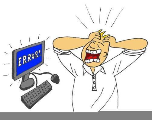 Clipart of a man having internet issues.