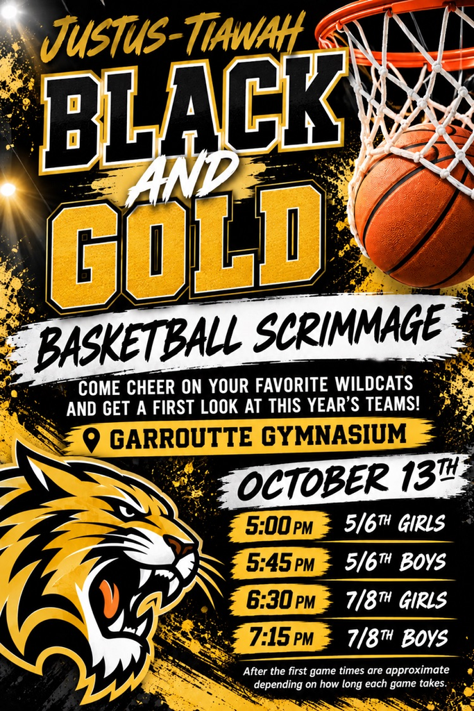 scrimmage for JT basketball. includes schedule
