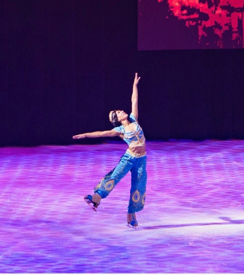 Ciara Pinckney, a KCS Alumni, skating as Jasmine for Disney on Ice.