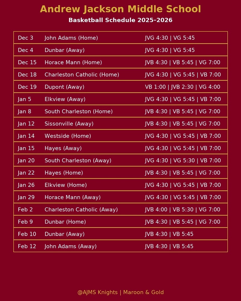 Basketball Schedule