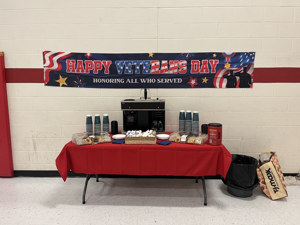 Veterans Day Table in Gym