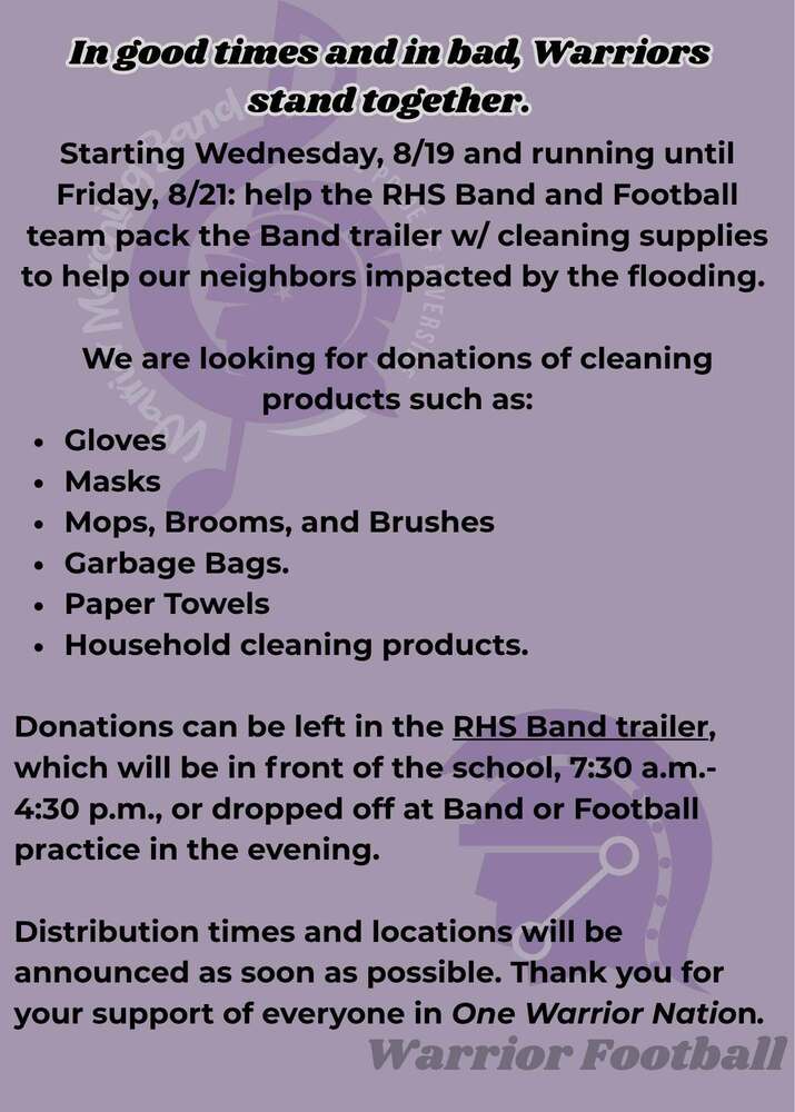 ad for items needed for flooding cleean up