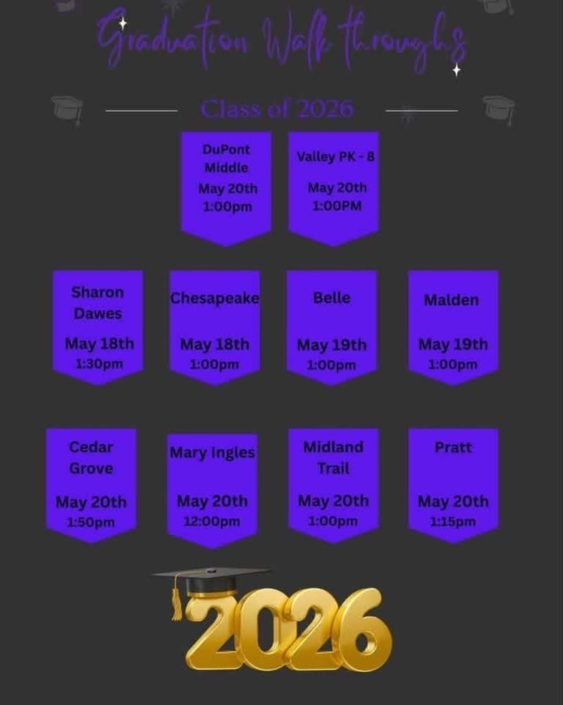 Schedule for Senior Walk-throughs at RHS feeder schools