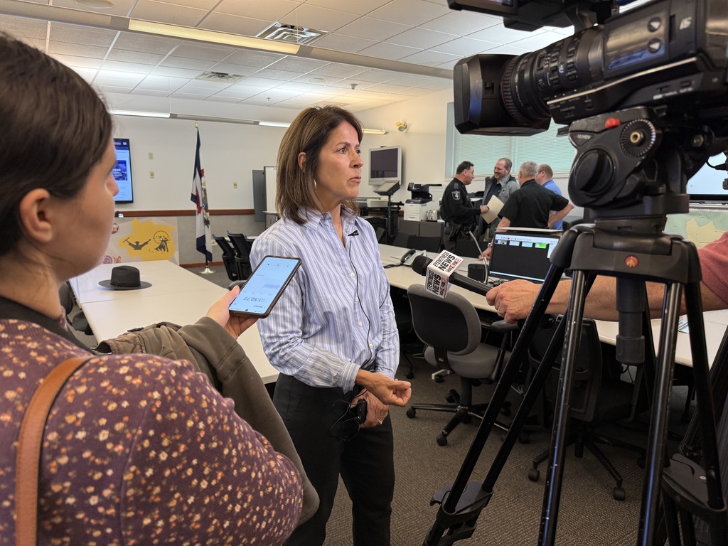 kcs deputy superintendent Dr. Paula Potter doing an interview with the media about why Project GPA is important